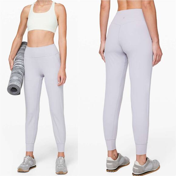 LULULEMON Align Jogger Pant 28" in Silver Lilac Stretch Nulu Size 12 W5BVKS - Picture 1 of 9